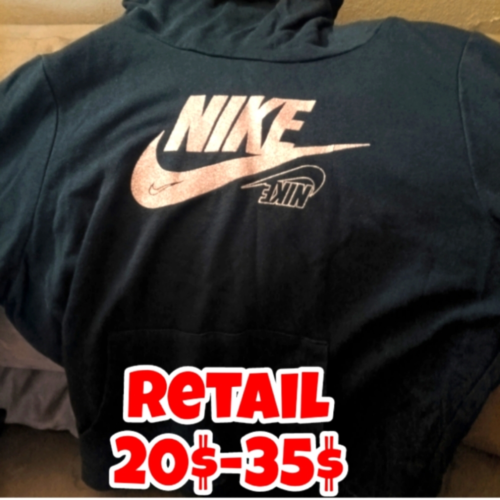 Nike Black Hoodie with Metallic Logo